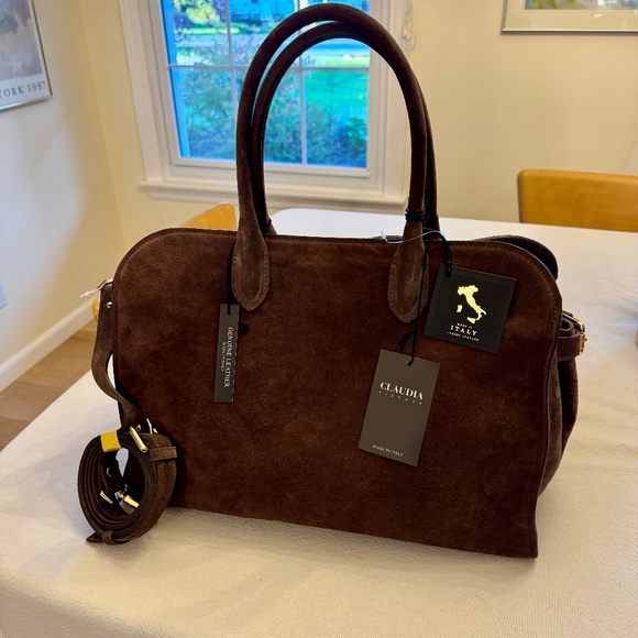 Claudia Firenze Handbags - Claudia Firenze Row dupe Margaux style Brown suede bag
